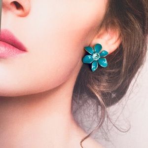 KATE SPADE Gold Plated Flower Statement Earrings